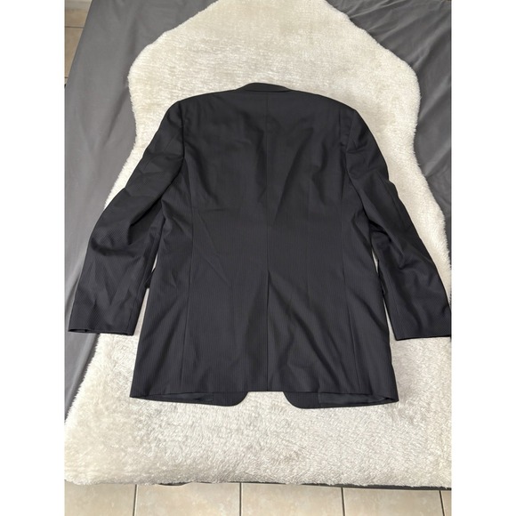 Canali Mens Black Stripes Wool Blazer Jacket Size‎ 42L EU 52L 2 Button - Picture 2 of 9